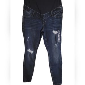 Maurices Small Short Maternity Distressed Jean
